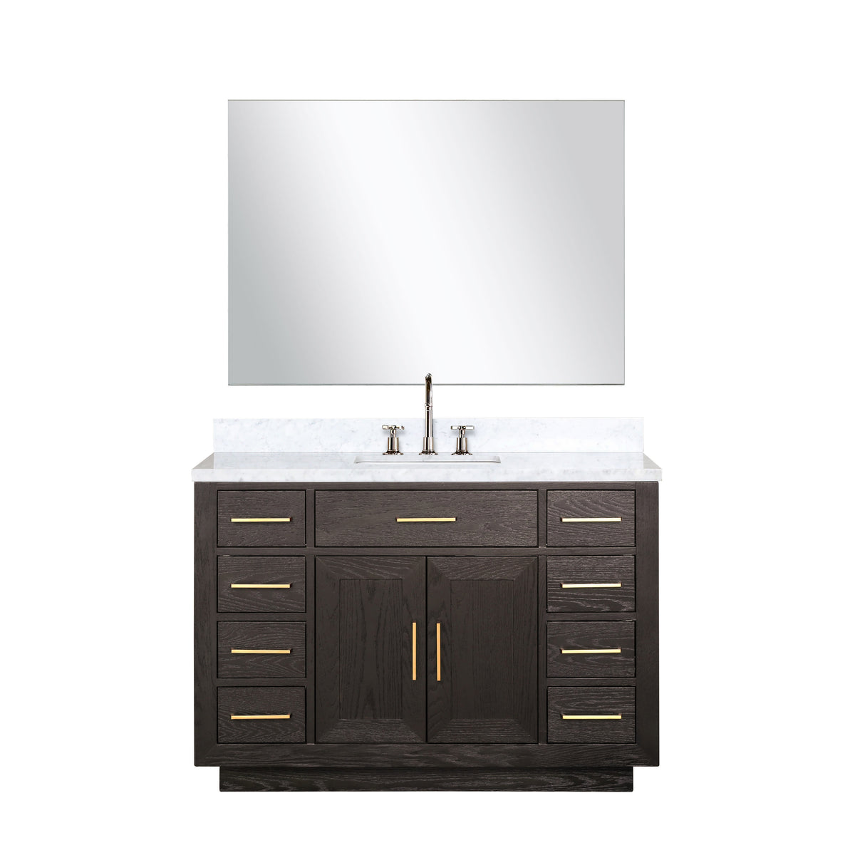 Lexora Abbey 48 in. Brown Oak Single Sink Bath Vanity