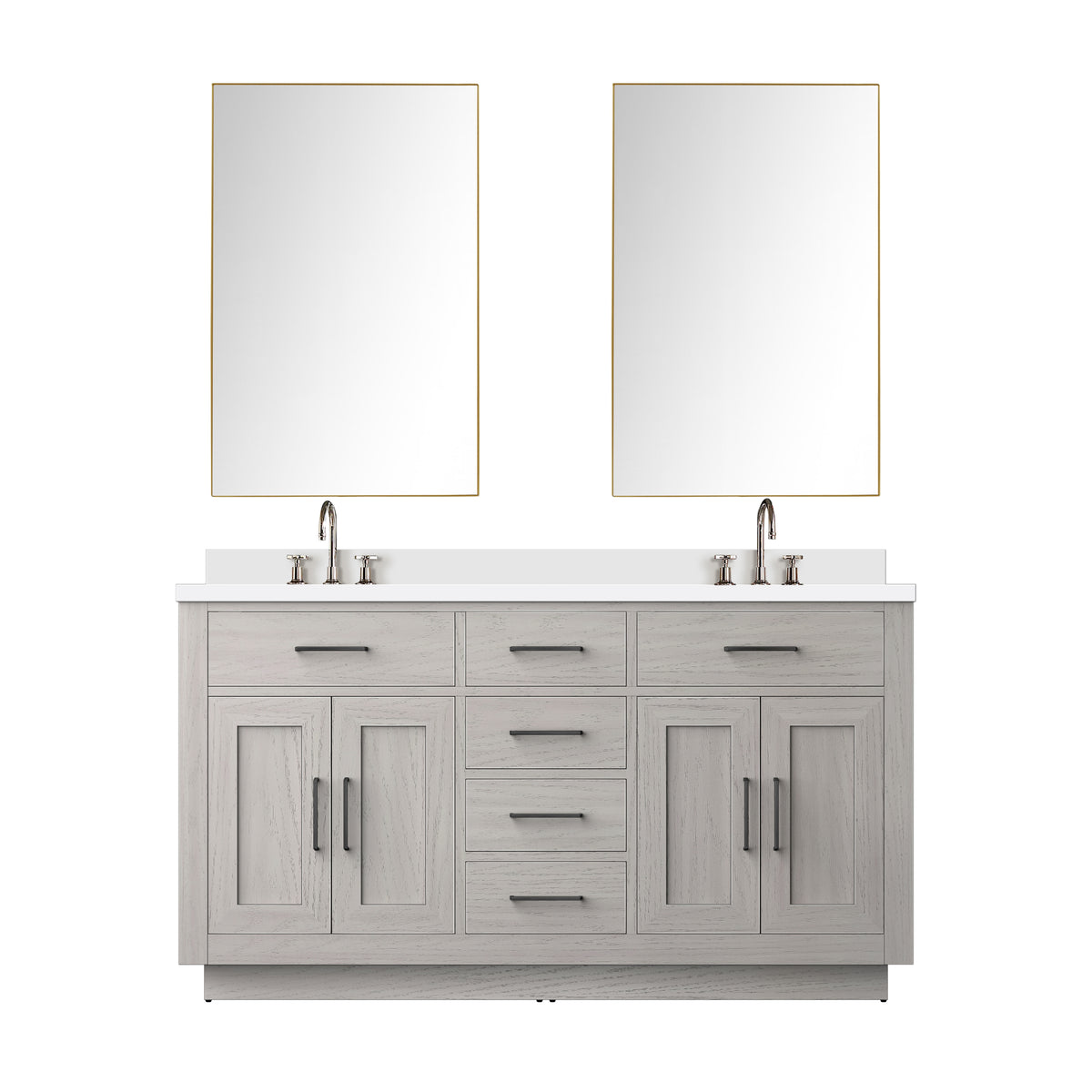 Lexora Abbey 60 in. White Oak Double Sink Bath Vanity