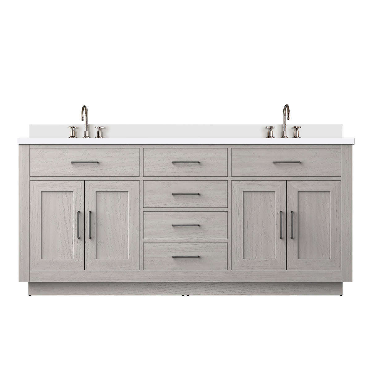 Lexora Abbey 72 in. White Oak Double Sink Bath Vanity