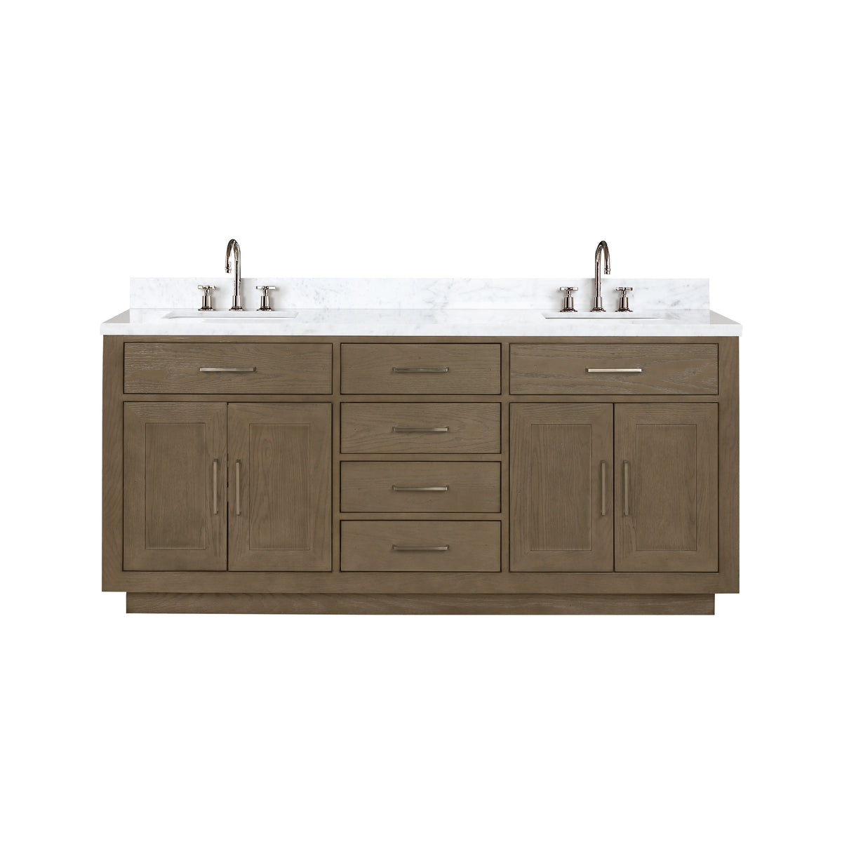 Lexora Abbey 72 in. Grey Oak Double Sink Bath Vanity