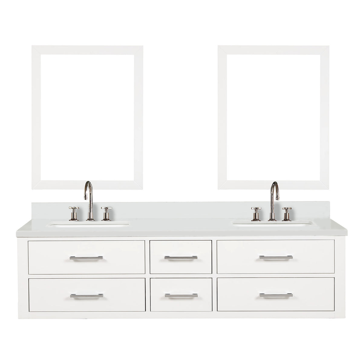 Lexora Castor 72 in. White Double Sink Bath Vanity