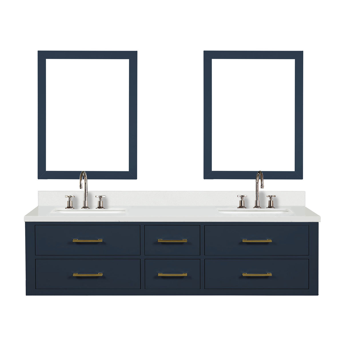 Lexora Castor 72 in. Blue Double Sink Bath Vanity