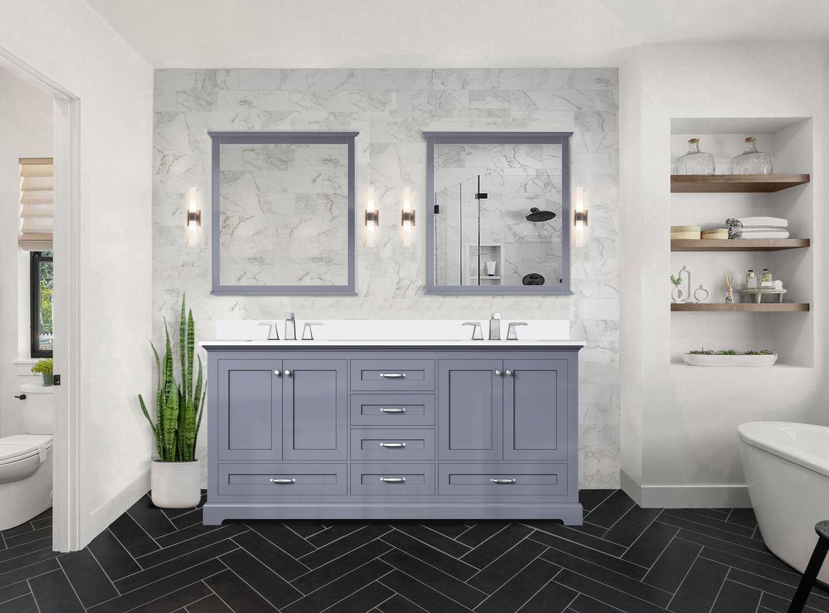Lexora Dukes 72 in. Dark Grey Double Sink Bath Vanity