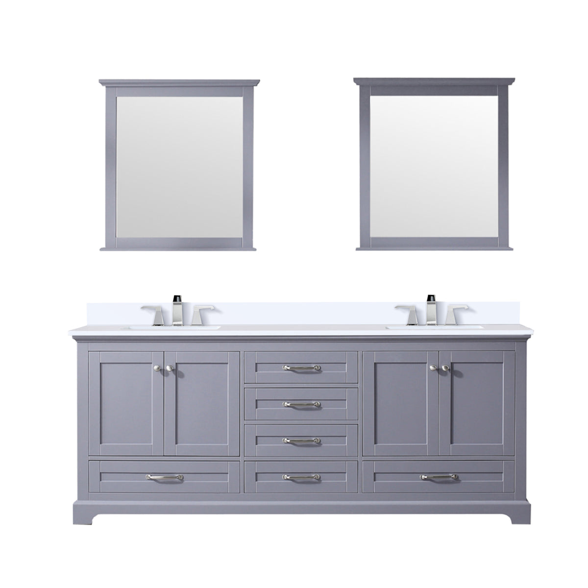 Lexora Dukes 80 in. Dark Grey Double Sink Bath Vanity