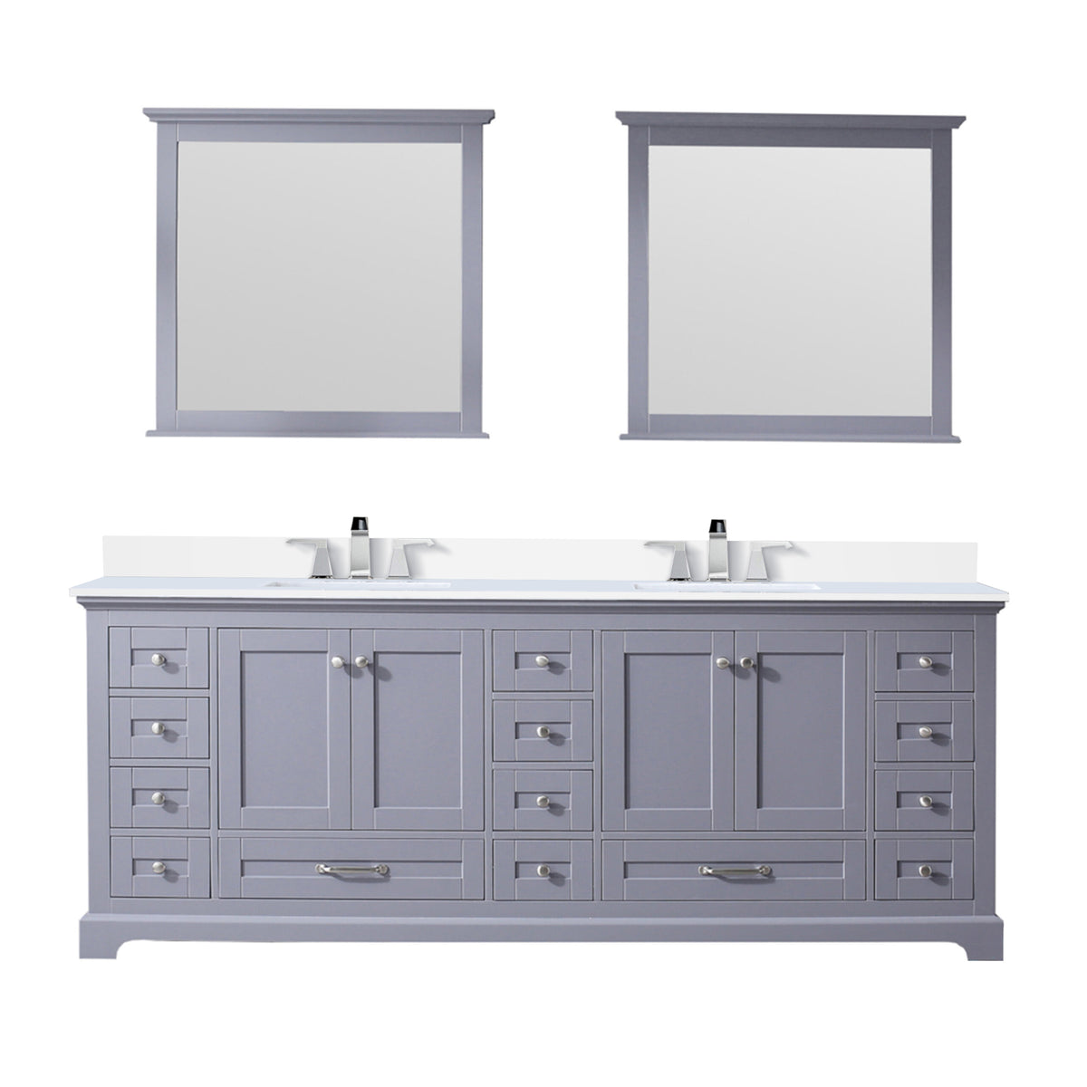 Lexora Dukes 84 in. Dark Grey Double Sink Bath Vanity