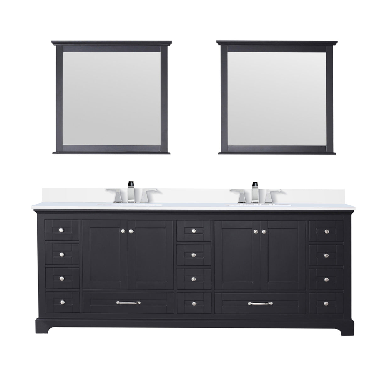 Lexora Dukes 84 in. Espresso Double Sink Bath Vanity