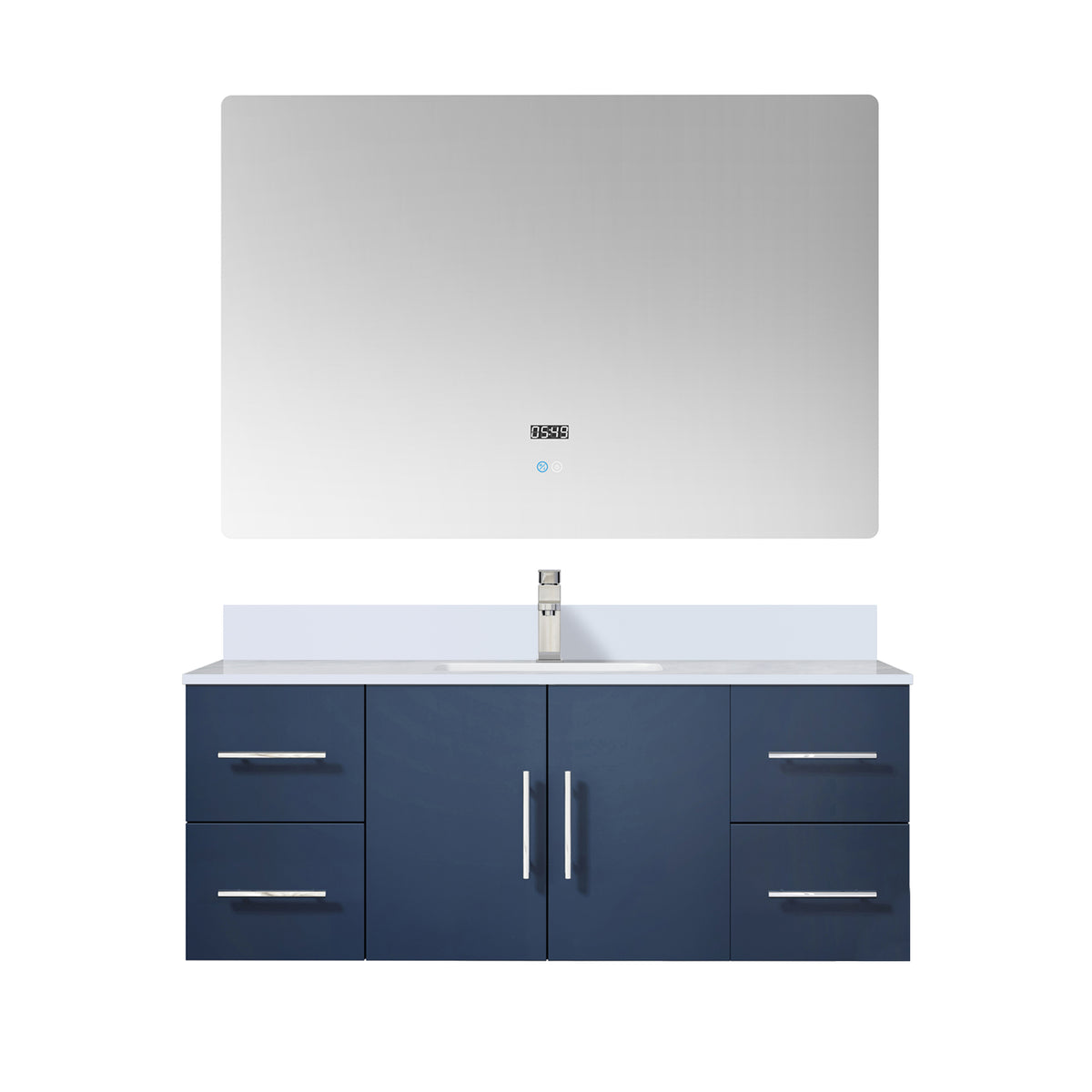 Lexora Geneva 48 in. Navy Blue Single Sink Bath Vanity