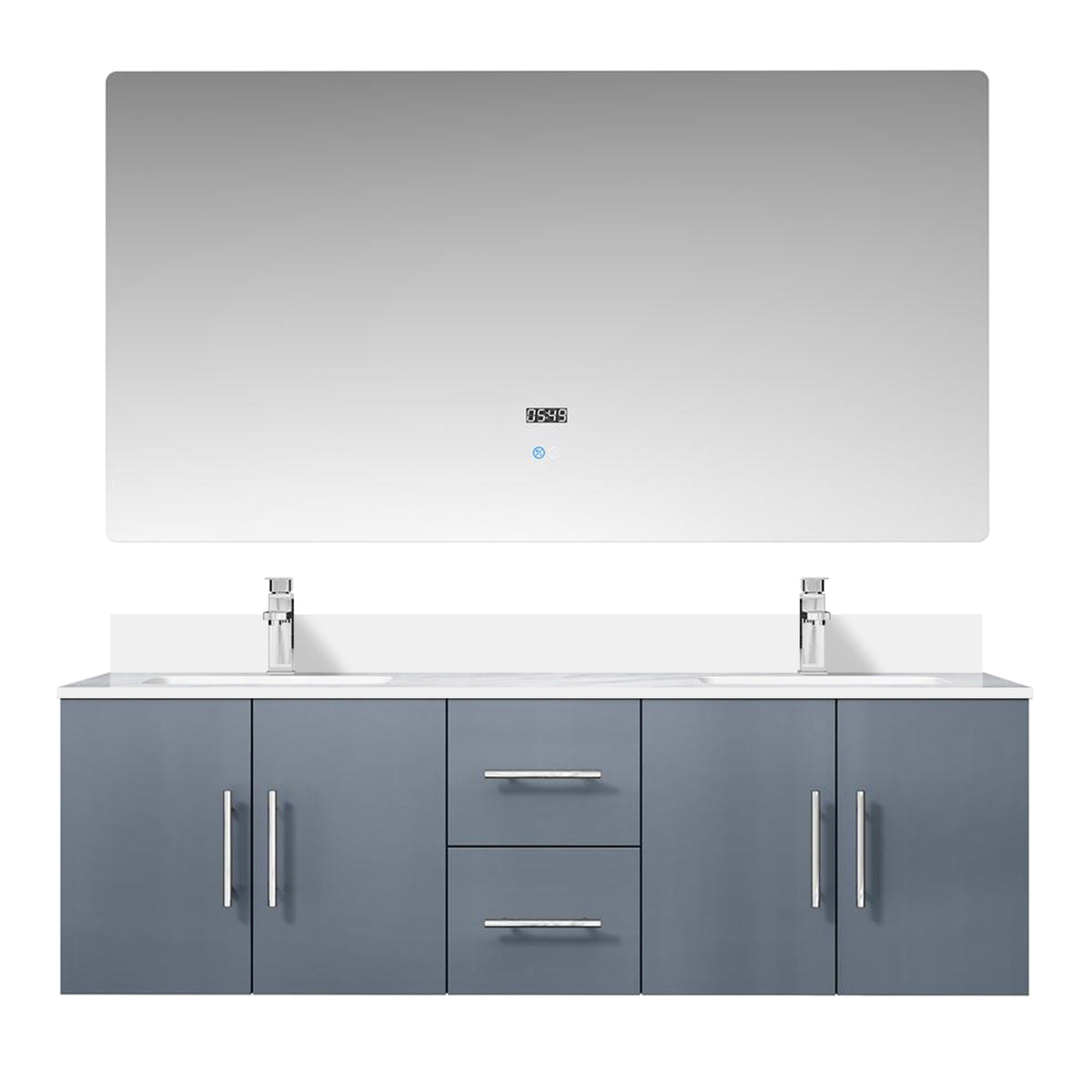 Lexora Geneva 60 in. Dark Grey Double Sink Bath Vanity