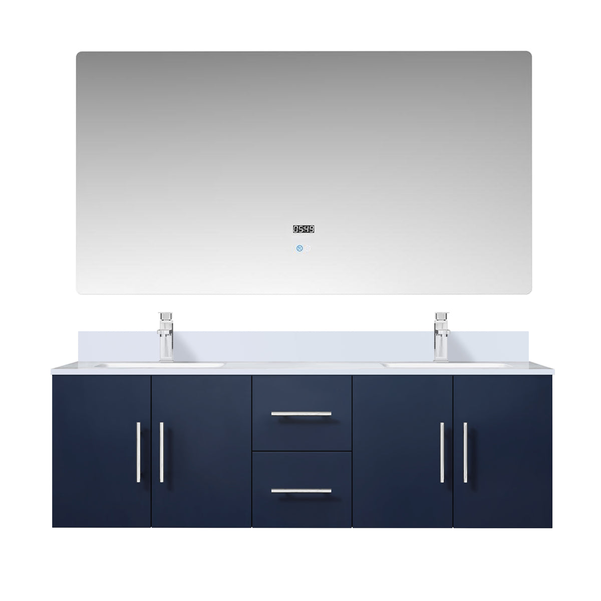 Lexora Geneva 60 in. Navy Blue Double Sink Bath Vanity