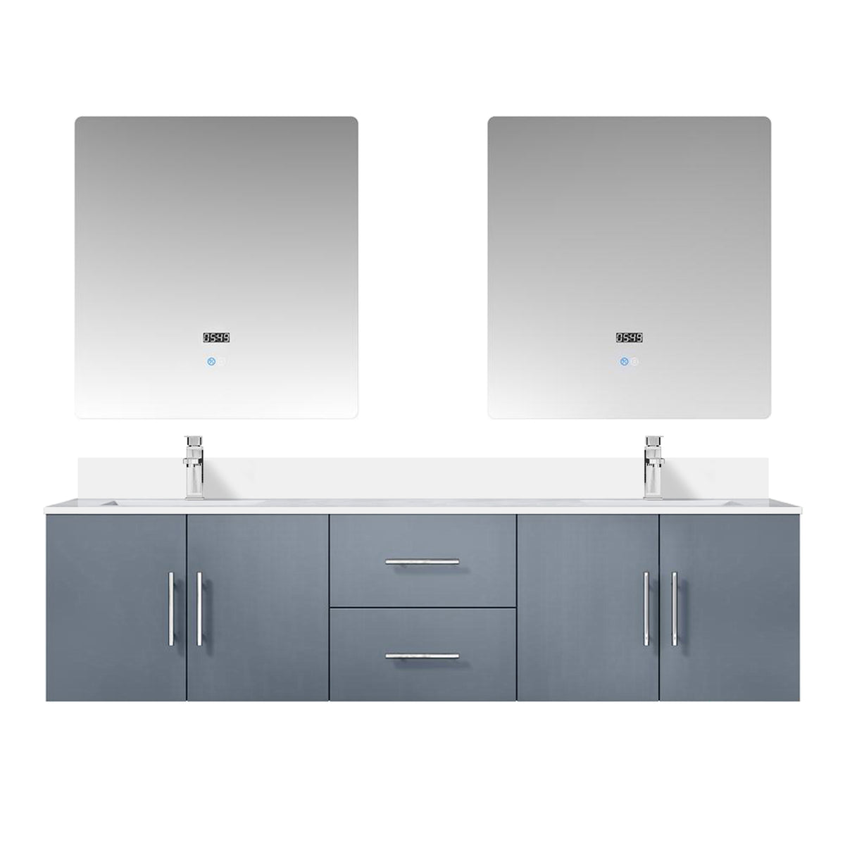Lexora Geneva 72 in. Dark Grey Double Sink Bath Vanity
