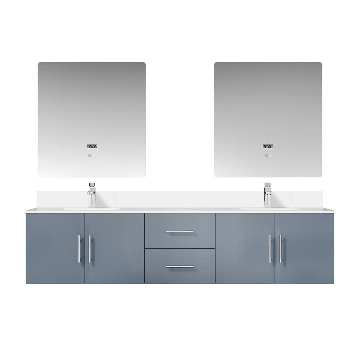 Lexora Geneva 80 in. Dark Grey Double Sink Bath Vanity