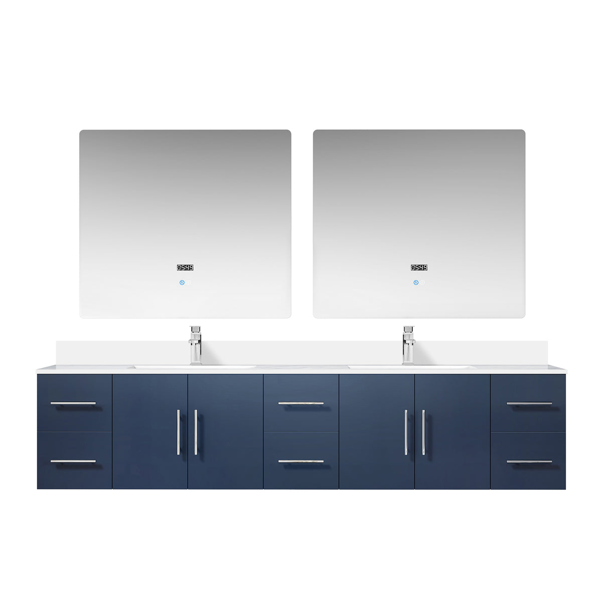 Lexora Geneva 84 in. Navy Blue Double Sink Bath Vanity