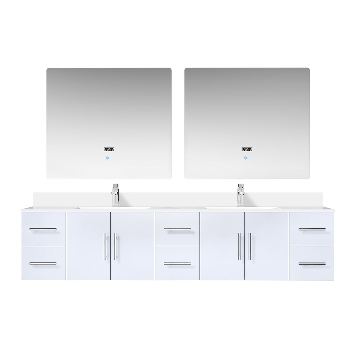 Lexora Geneva 84 in. Glossy White Double Sink Bath Vanity