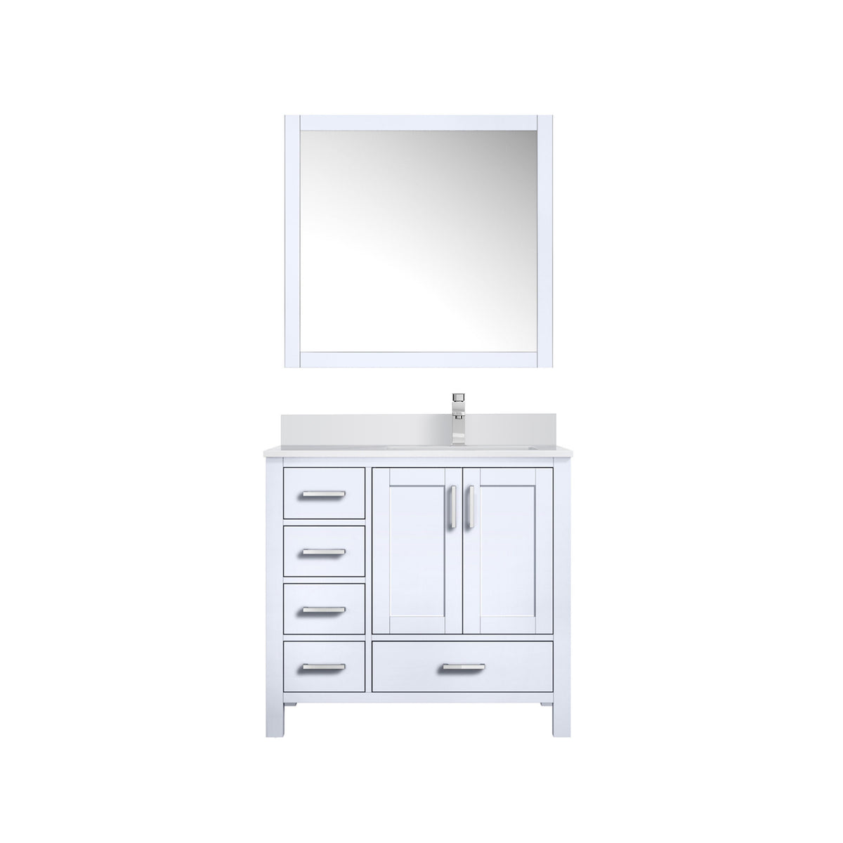 Lexora Jacques 36 in. White Single Sink Bath Vanity