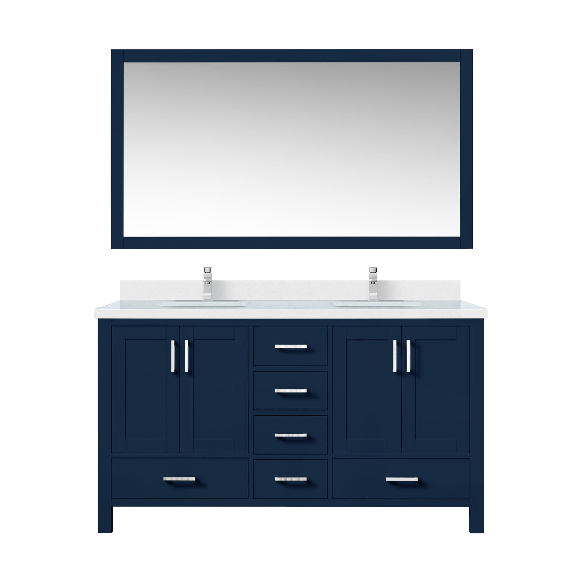 Lexora Jacques 60 in. Navy Blue Double Sink Bath Vanity