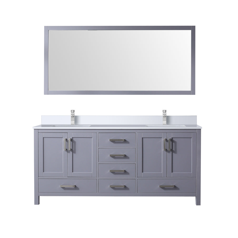 Lexora Jacques 72 in. Dark Grey Double Sink Bath Vanity