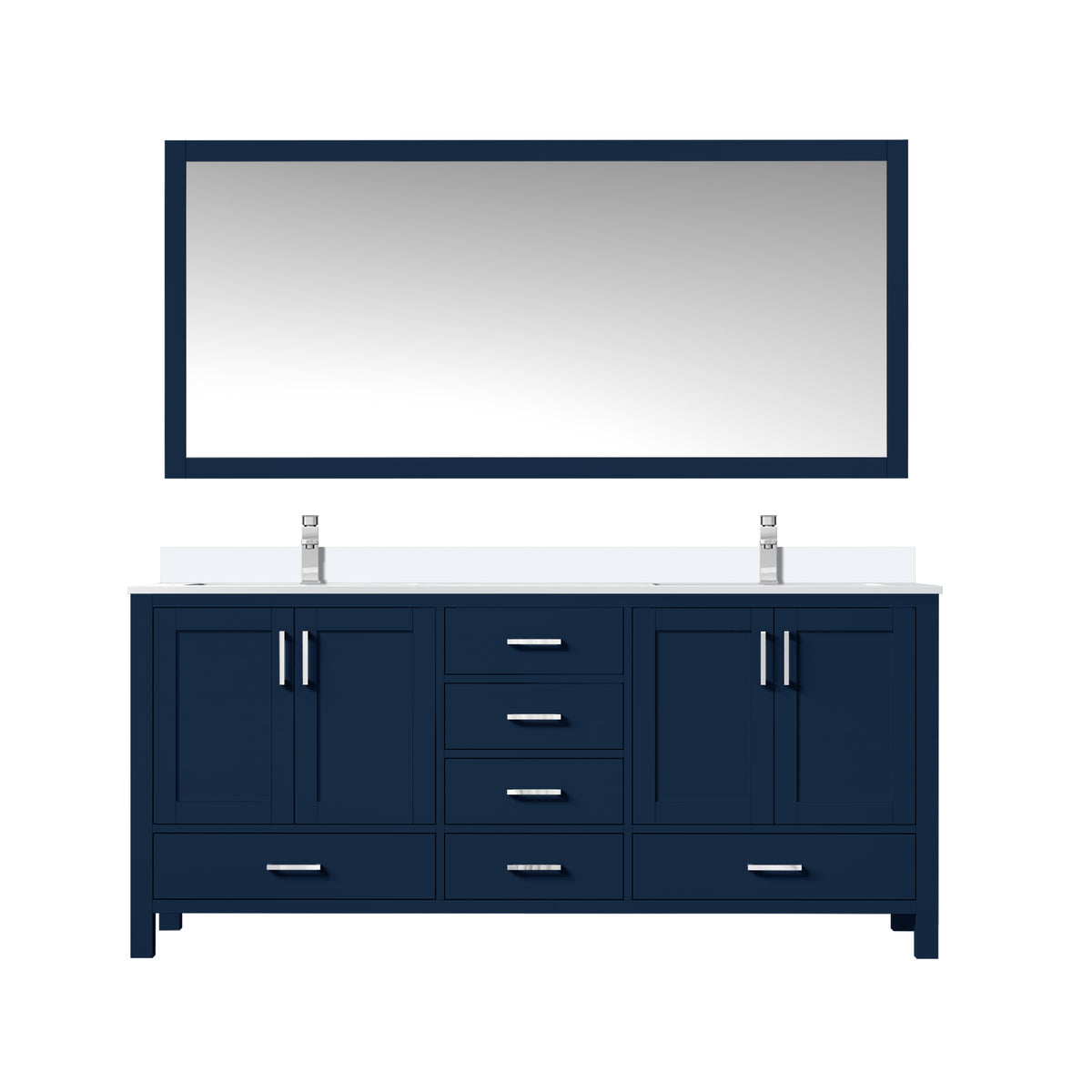 Lexora Jacques 72 in. Navy Blue Double Sink Bath Vanity