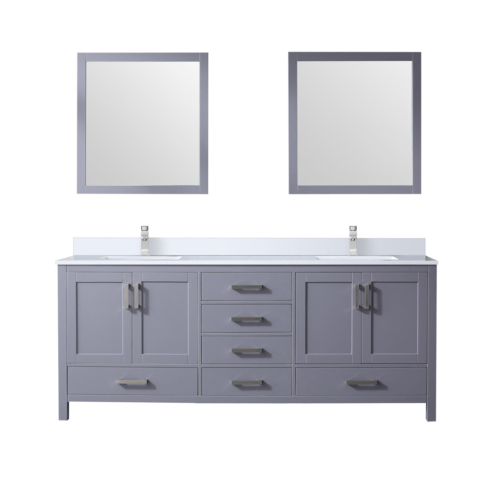 Lexora Jacques 80 in. Dark Grey Double Sink Bath Vanity