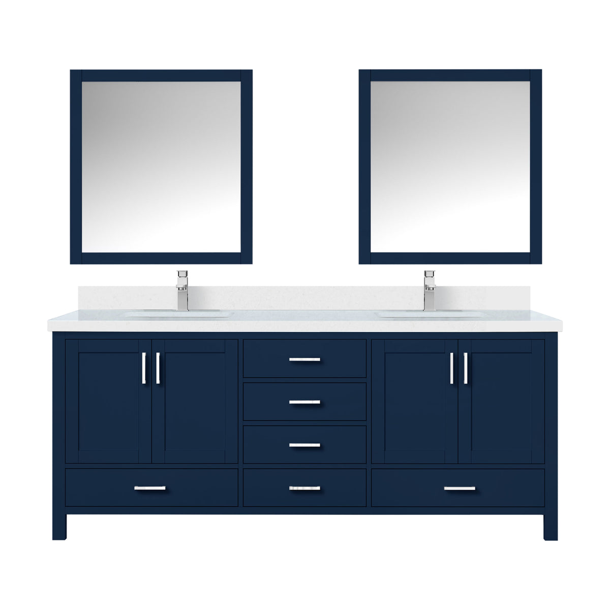 Lexora Jacques 80 in. Navy Blue Double Sink Bath Vanity