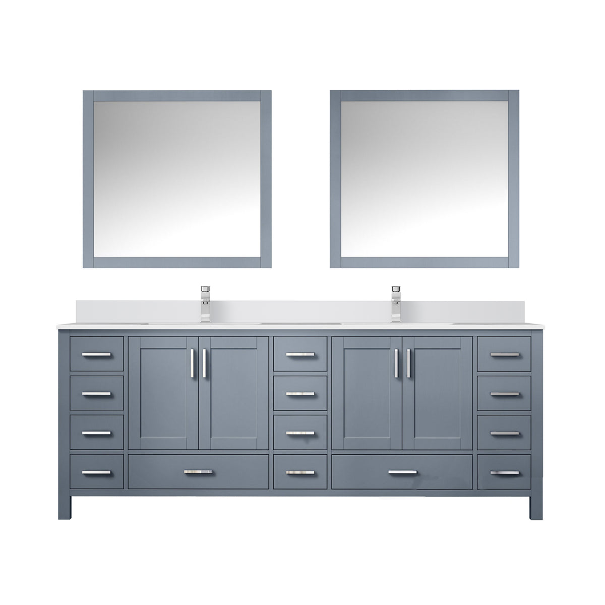 Lexora Jacques 84 in. Dark Grey Double Sink Bath Vanity