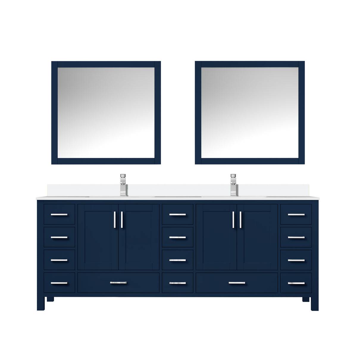Lexora Jacques 84 in. Navy Blue Double Sink Bath Vanity