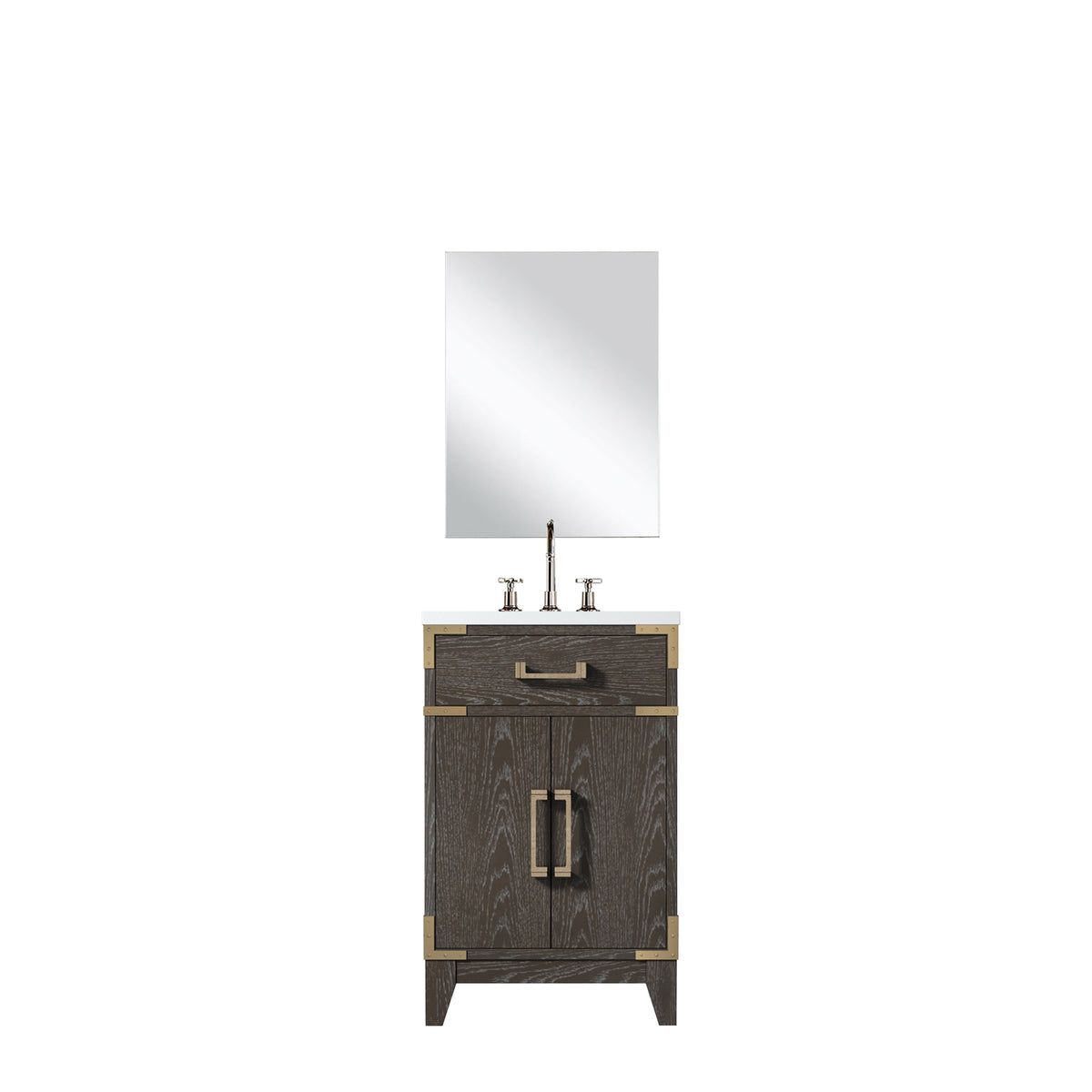 Lexora Laurel 20 in. Brown Oak Single Sink Bath Vanity
