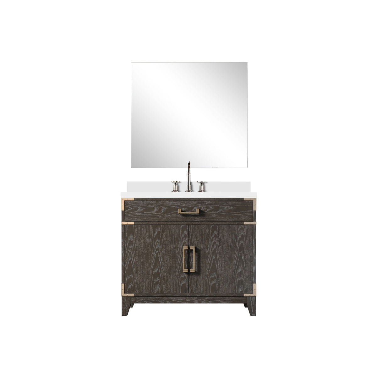 Lexora Laurel 36 in. Brown Oak Single Sink Bath Vanity
