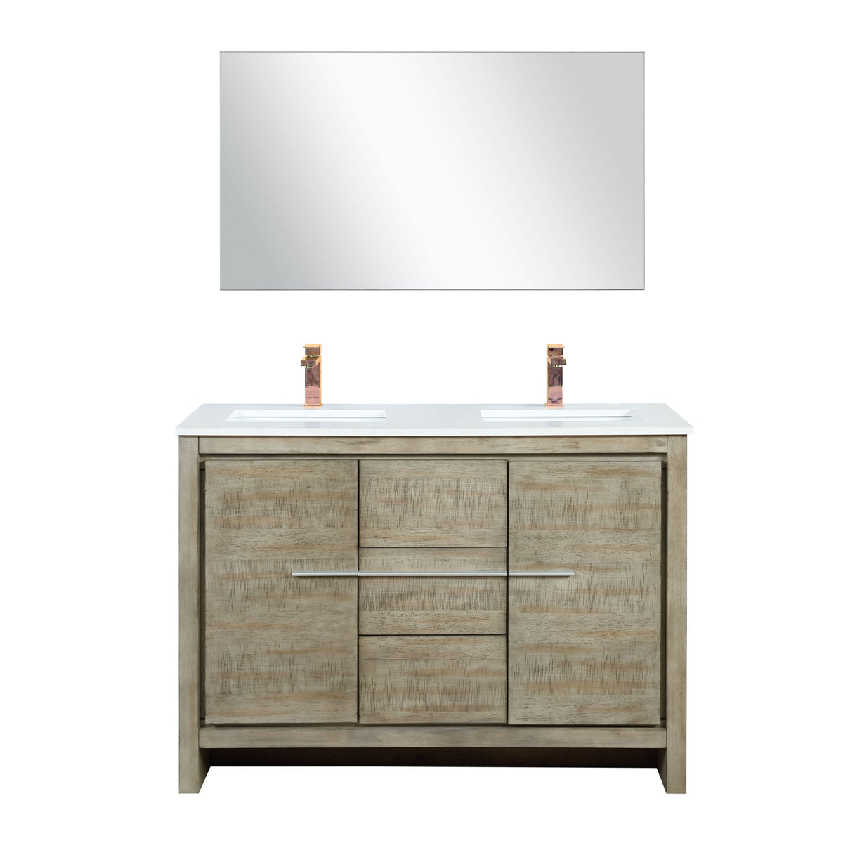Lexora Lafarre 48 in. Rustic Acacia Double Sink Bath Vanity