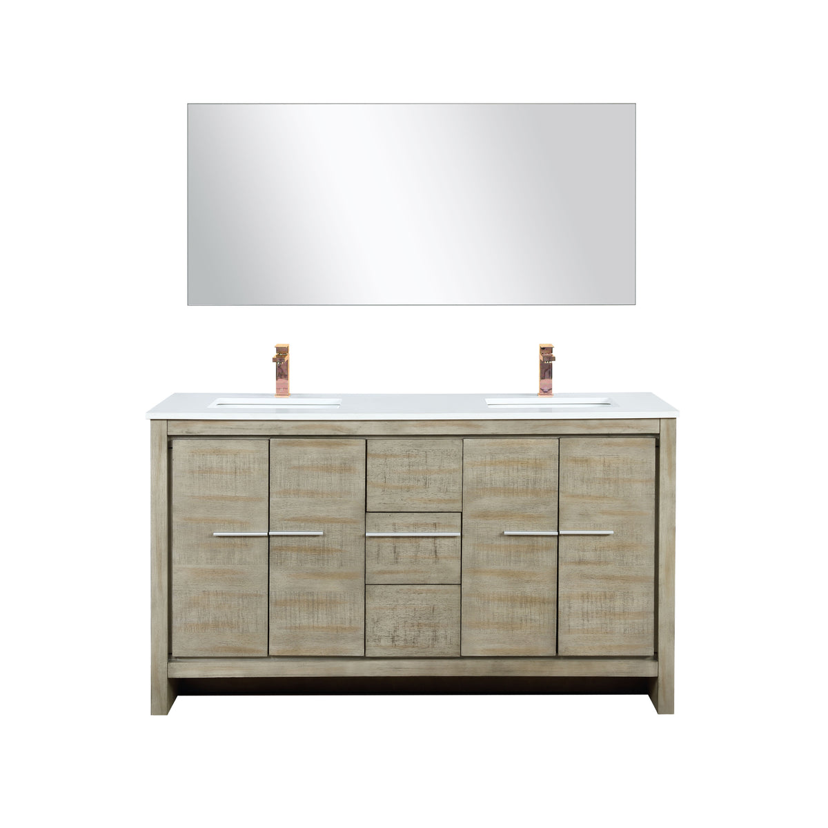 Lexora Lafarre 60 in. Rustic Acacia Double Sink Bath Vanity