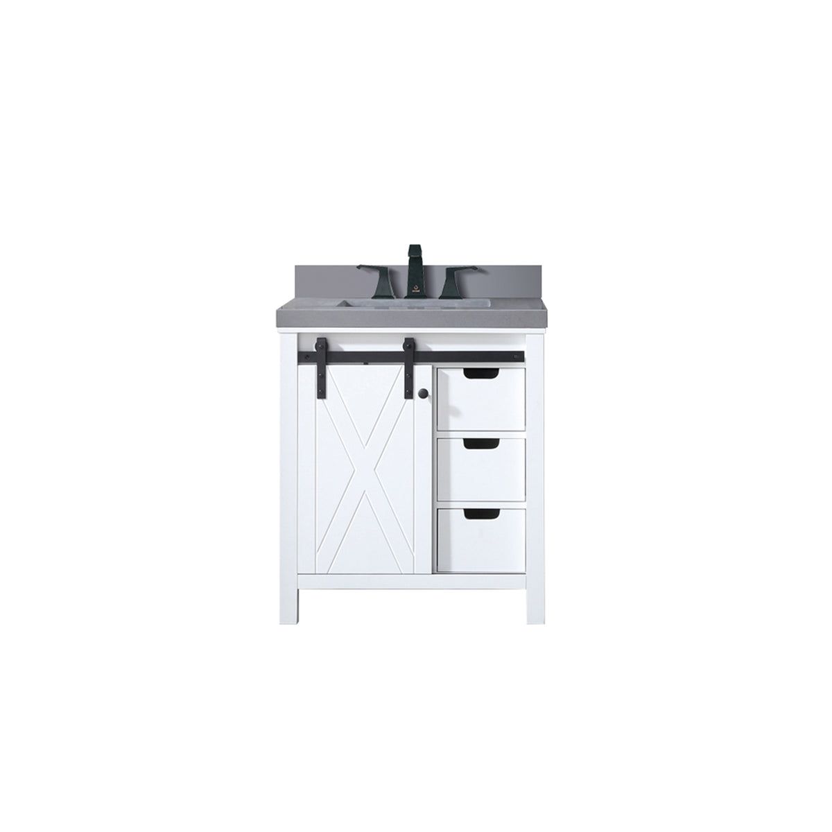 Lexora Marsyas 30 in. White Single Sink Bath Vanity