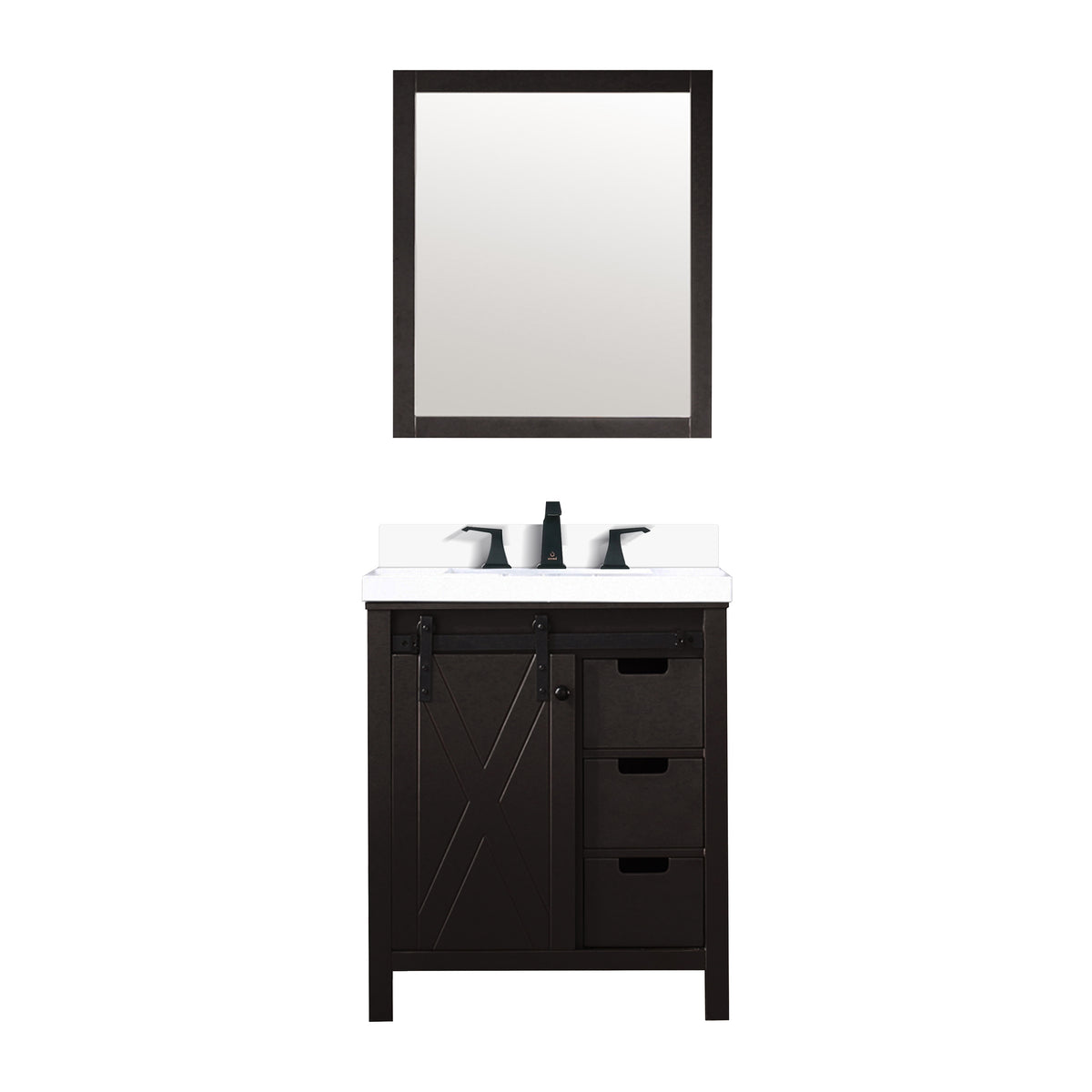 Lexora Marsyas 30 in. Brown Single Sink Bath Vanity