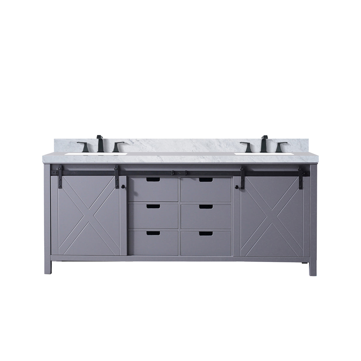Lexora Marsyas 80 in. Dark Grey Double Sink Bath Vanity