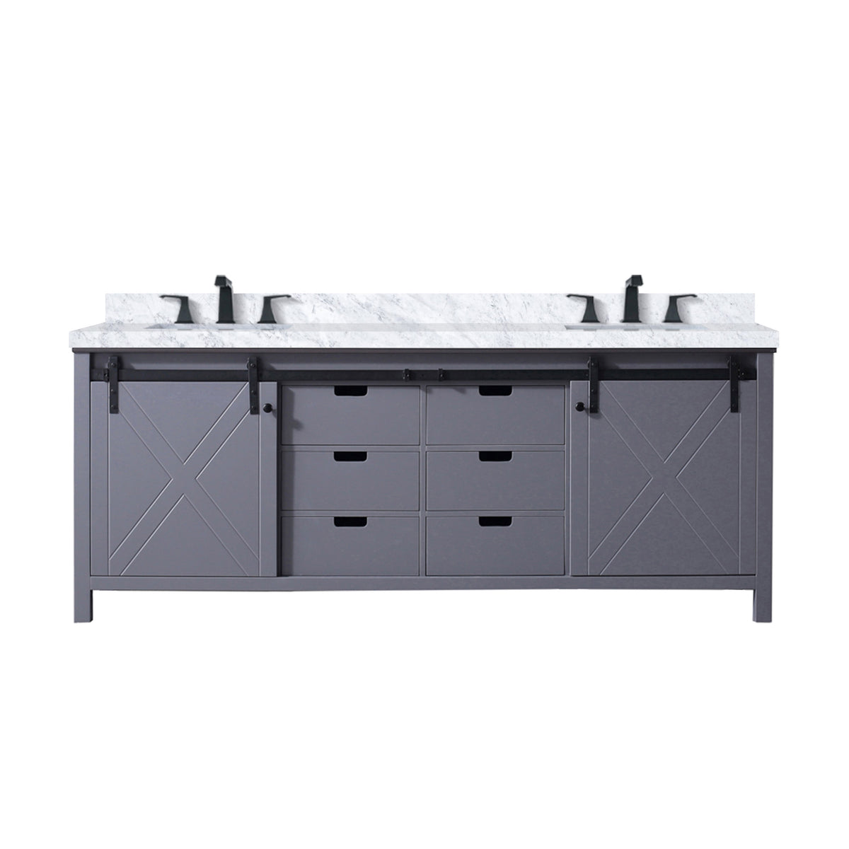 Lexora Marsyas 84 in. Dark Grey Double Sink Bath Vanity