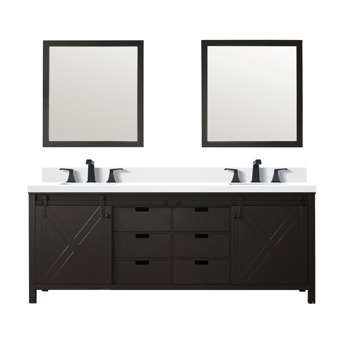 Lexora Marsyas 84 in. Brown Double Sink Bath Vanity