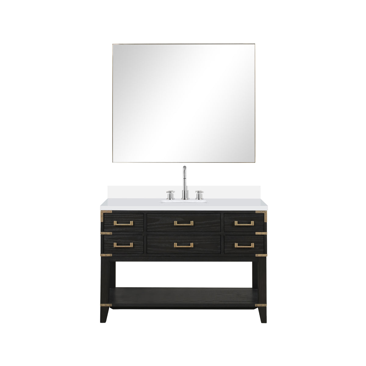 Lexora Norwalk 48 in. Black Oak Single Sink Bath Vanity