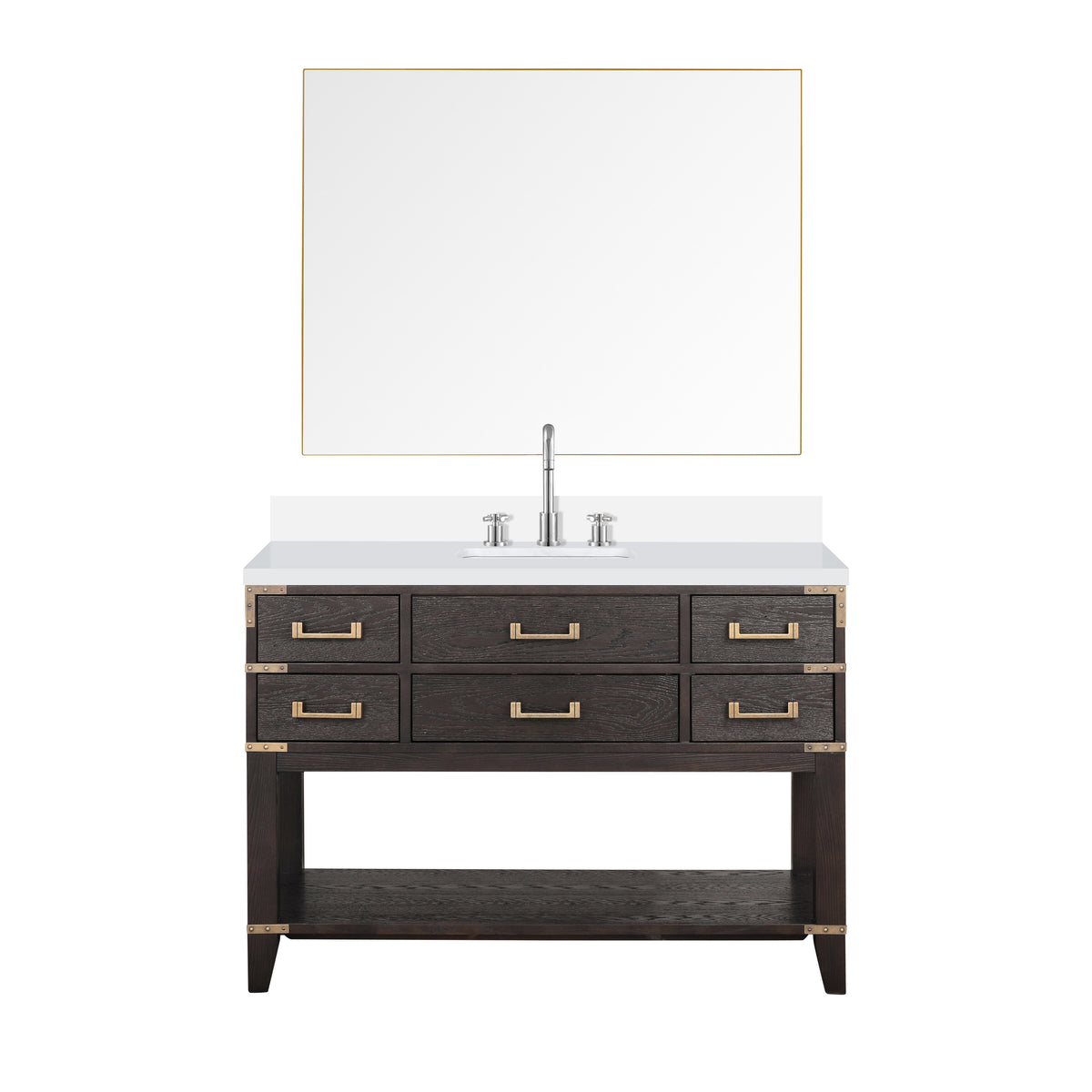 Lexora Norwalk 48 in. Brown Oak Single Sink Bath Vanity