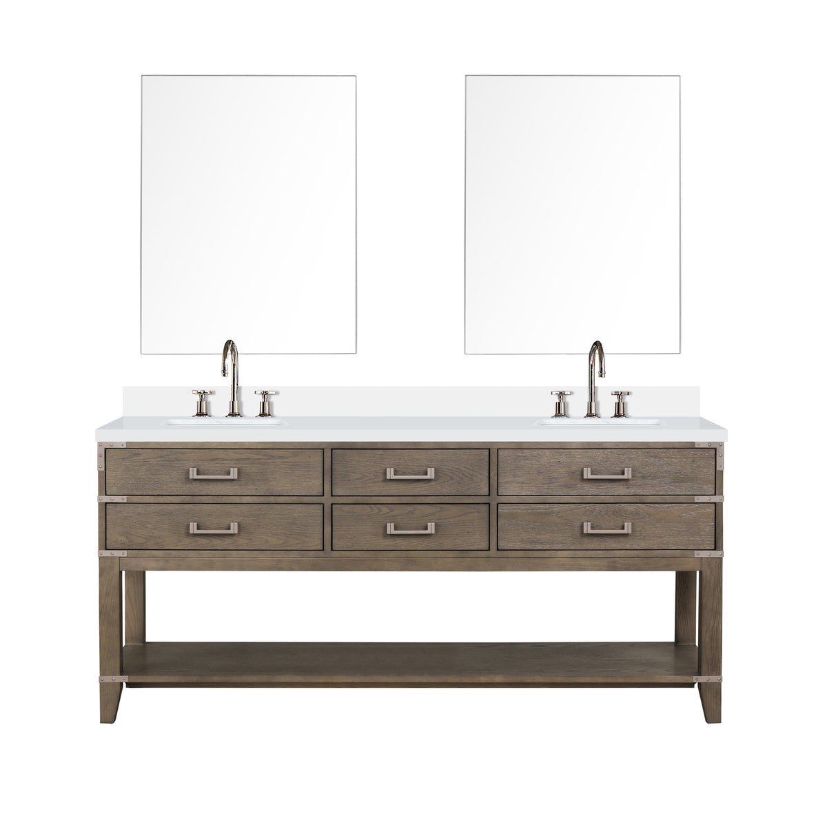 Lexora Norwalk 72 in. Grey Oak Double Sink Bath Vanity