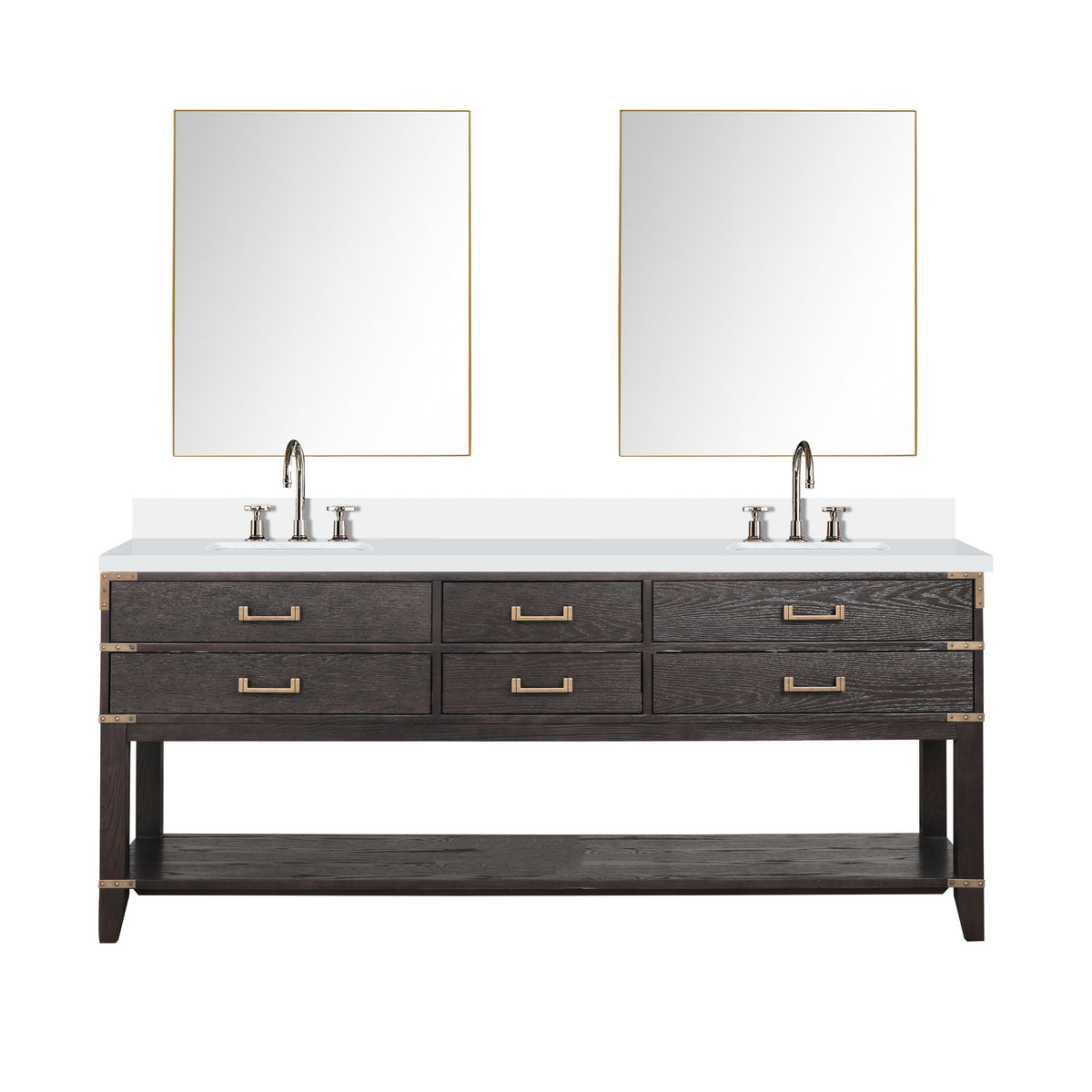 Lexora Norwalk 80 in. Brown Oak Double Sink Bath Vanity
