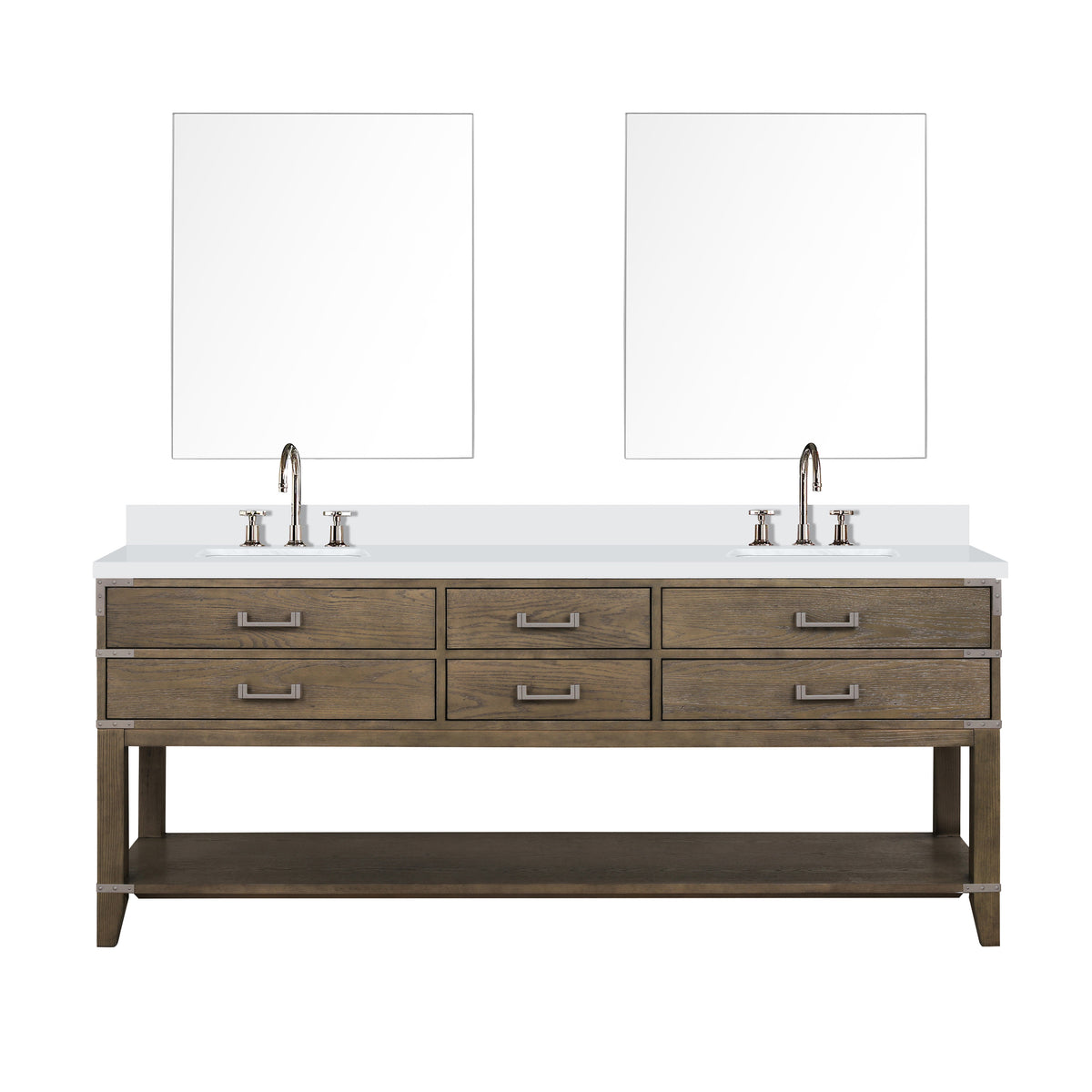 Lexora Norwalk 80 in. Grey Oak Double Sink Bath Vanity