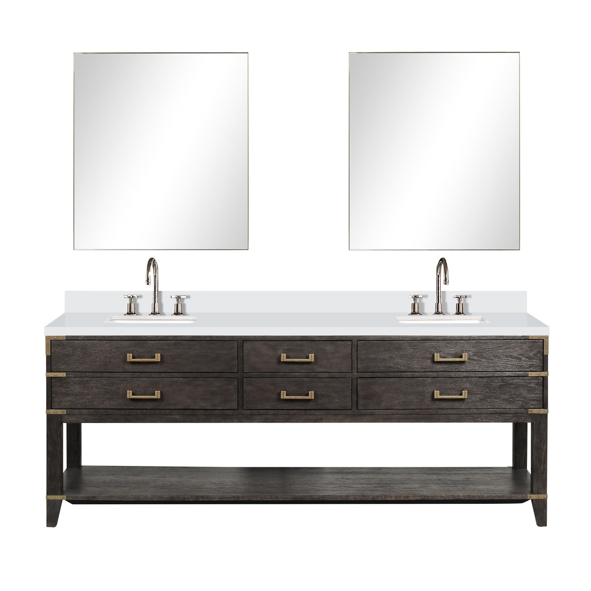 Lexora Norwalk 84 in. Brown Oak Double Sink Bath Vanity