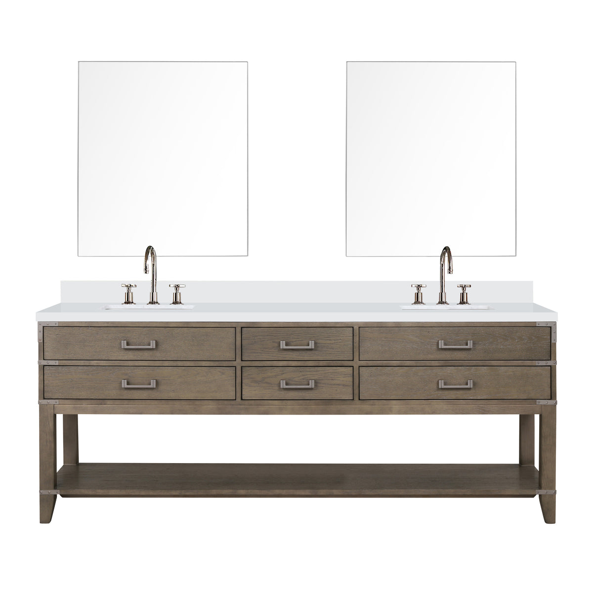 Lexora Norwalk 84 in. Grey Oak Double Sink Bath Vanity