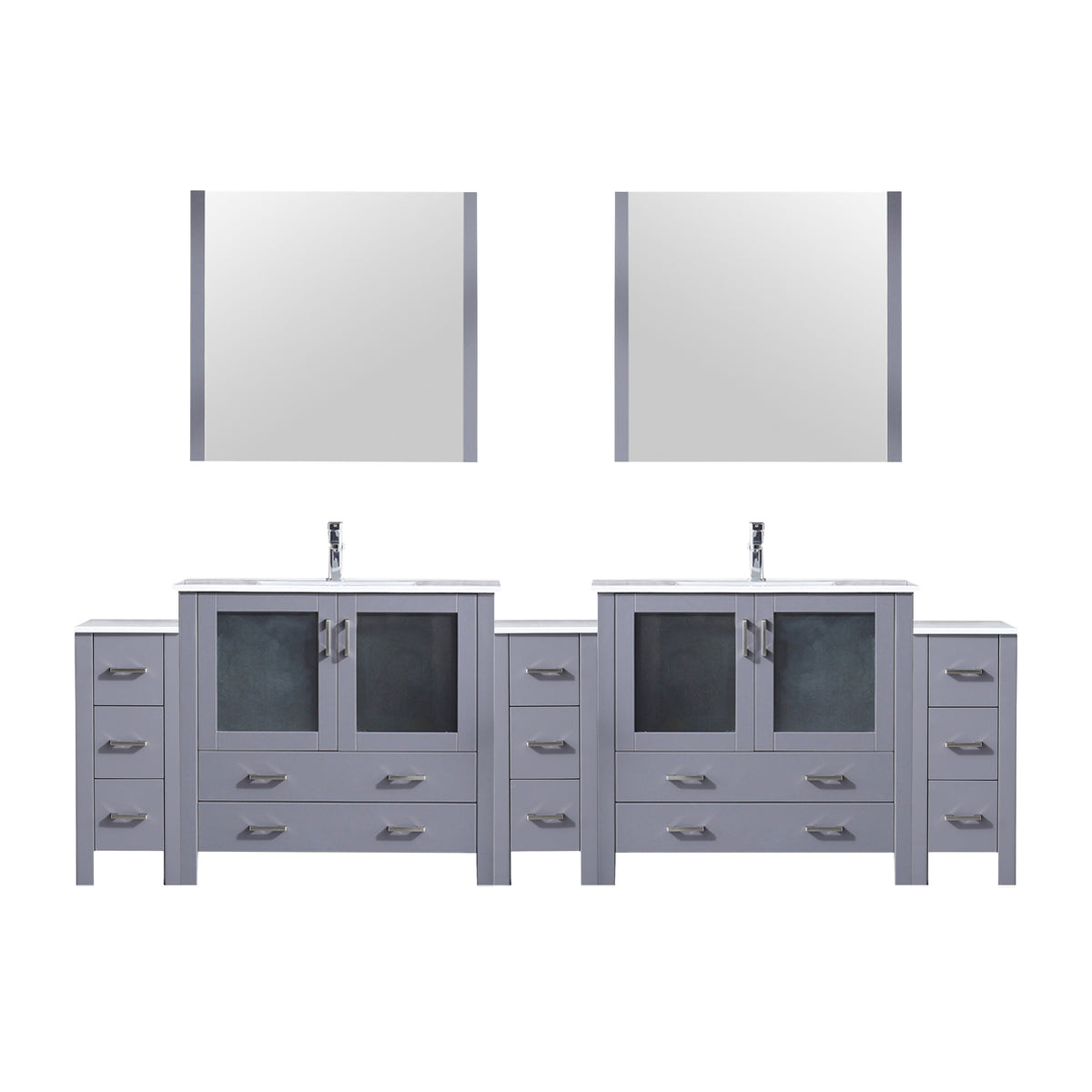 Lexora Volez 108 in. Dark Grey Double Sink Bath Vanity
