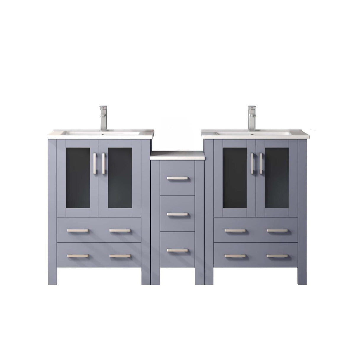 Lexora Volez 60 in. Dark Grey Double Sink Bath Vanity