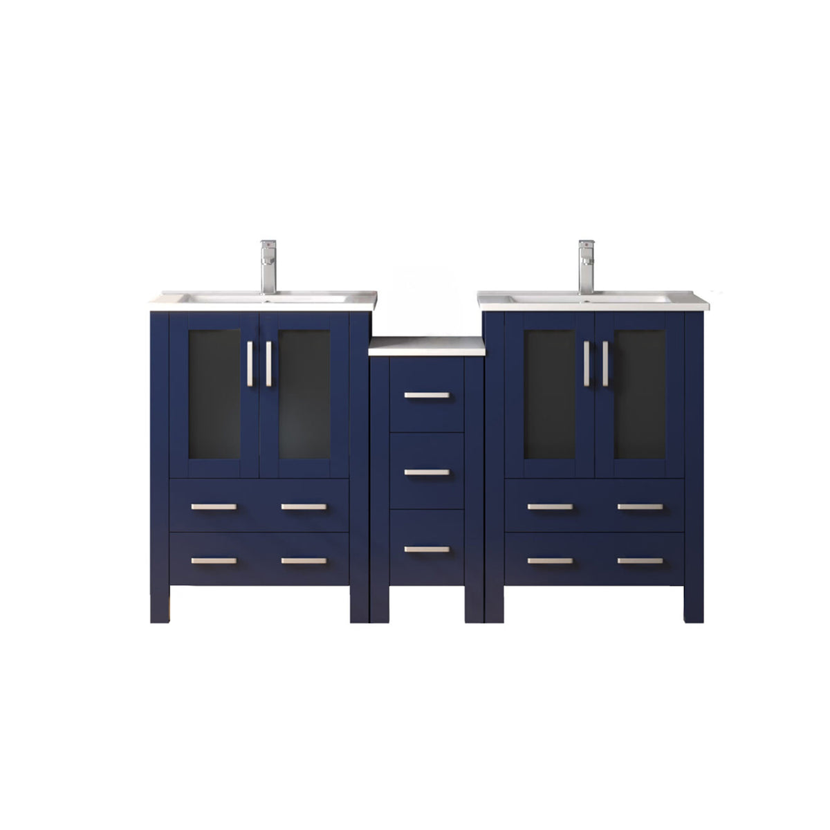Lexora Volez 60 in. Navy Blue Double Sink Bath Vanity