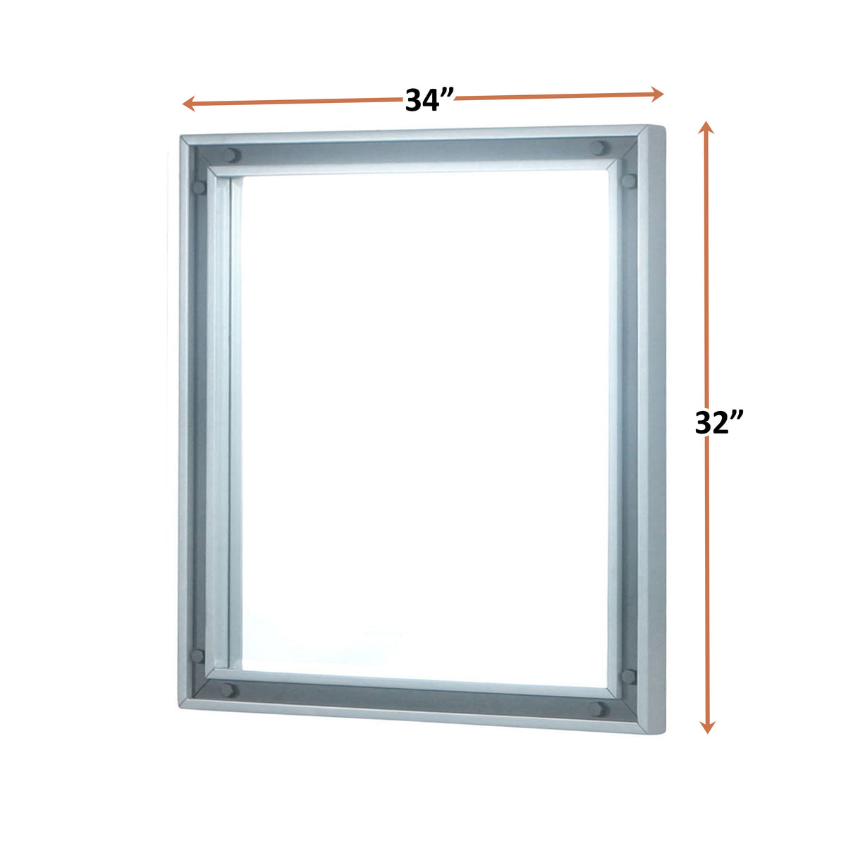 Lexora Ziva 34 in W x 32 in H Dark Grey Mirror with Black Metal Inlay