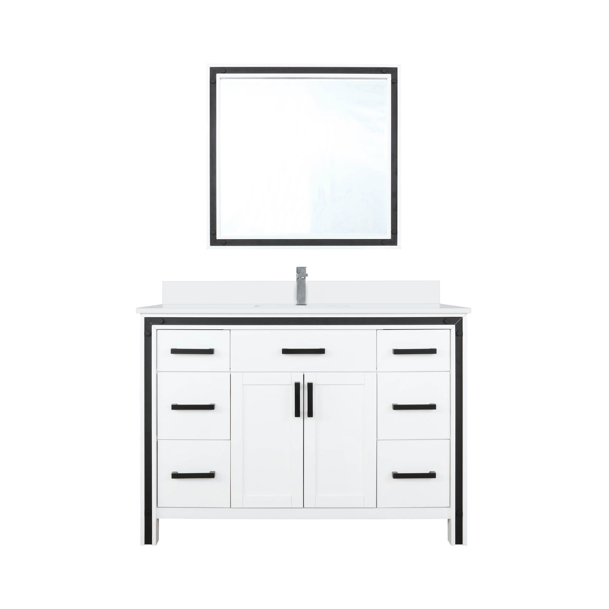 Lexora Ziva 48 in. White Single Sink Bath Vanity