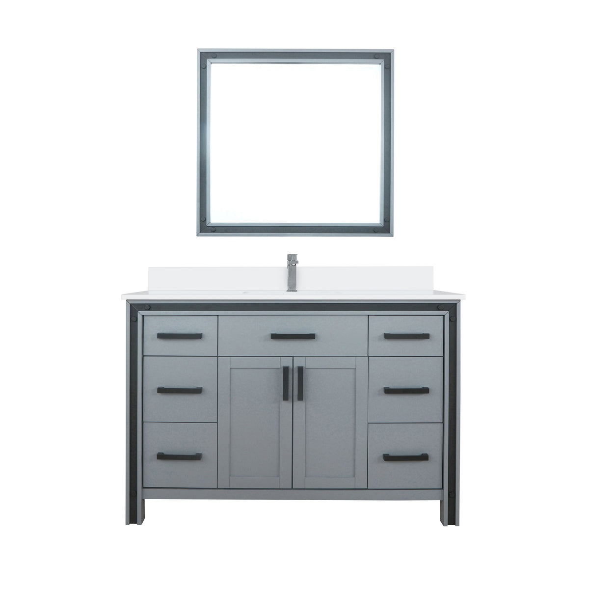 Lexora Ziva 48 in. Dark Grey Single Sink Bath Vanity