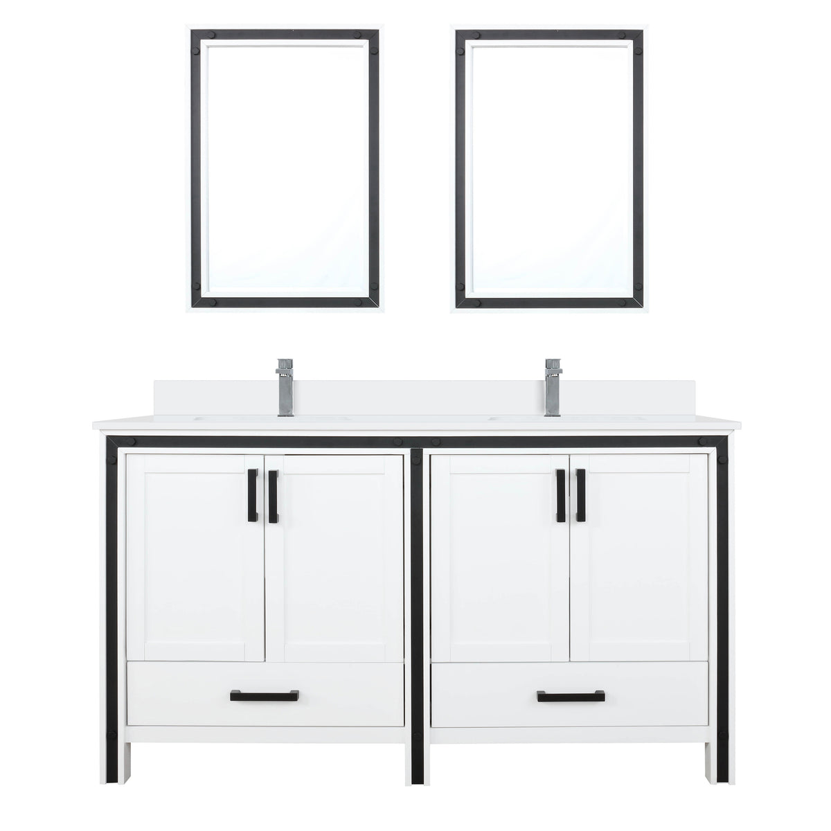 Lexora Ziva 60 in. White Double Sink Bath Vanity