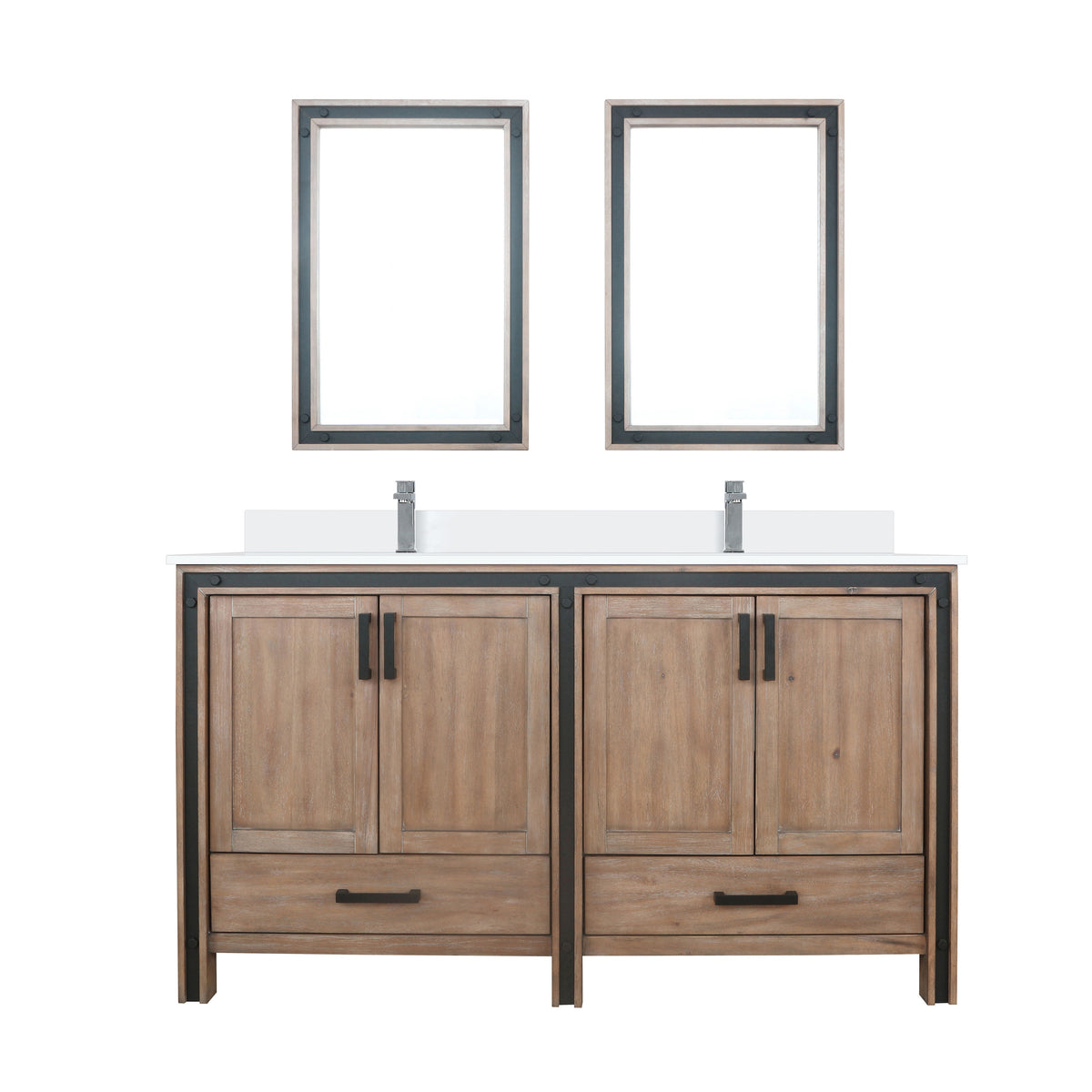 Lexora Ziva 60 in. Rustic Barnwood Double Sink Bath Vanity