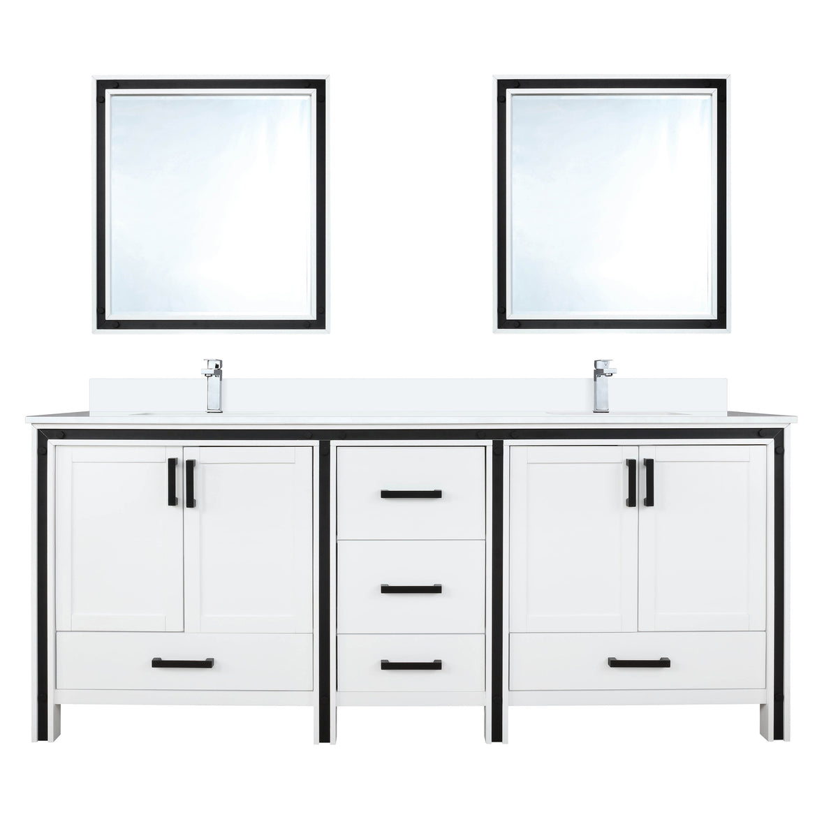 Lexora Ziva 72 in. White Double Sink Bath Vanity